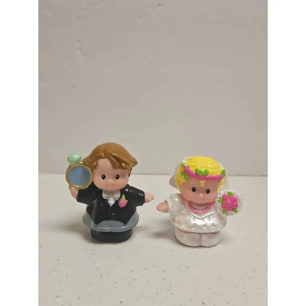 Fisher Price Little People Lot Wedding Bride Groom PVC‎ Figures Cake Toppers